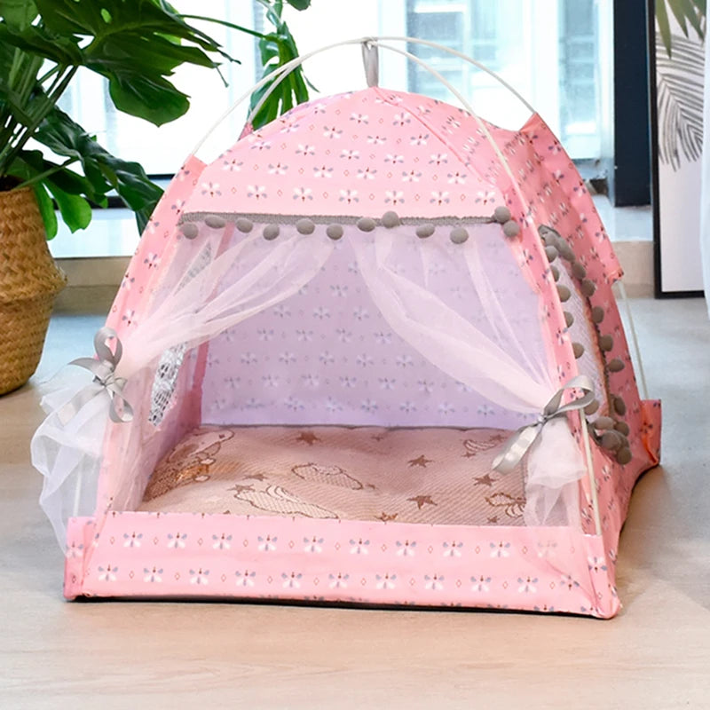 Cat Broken Flower Tent Semi Enclosed