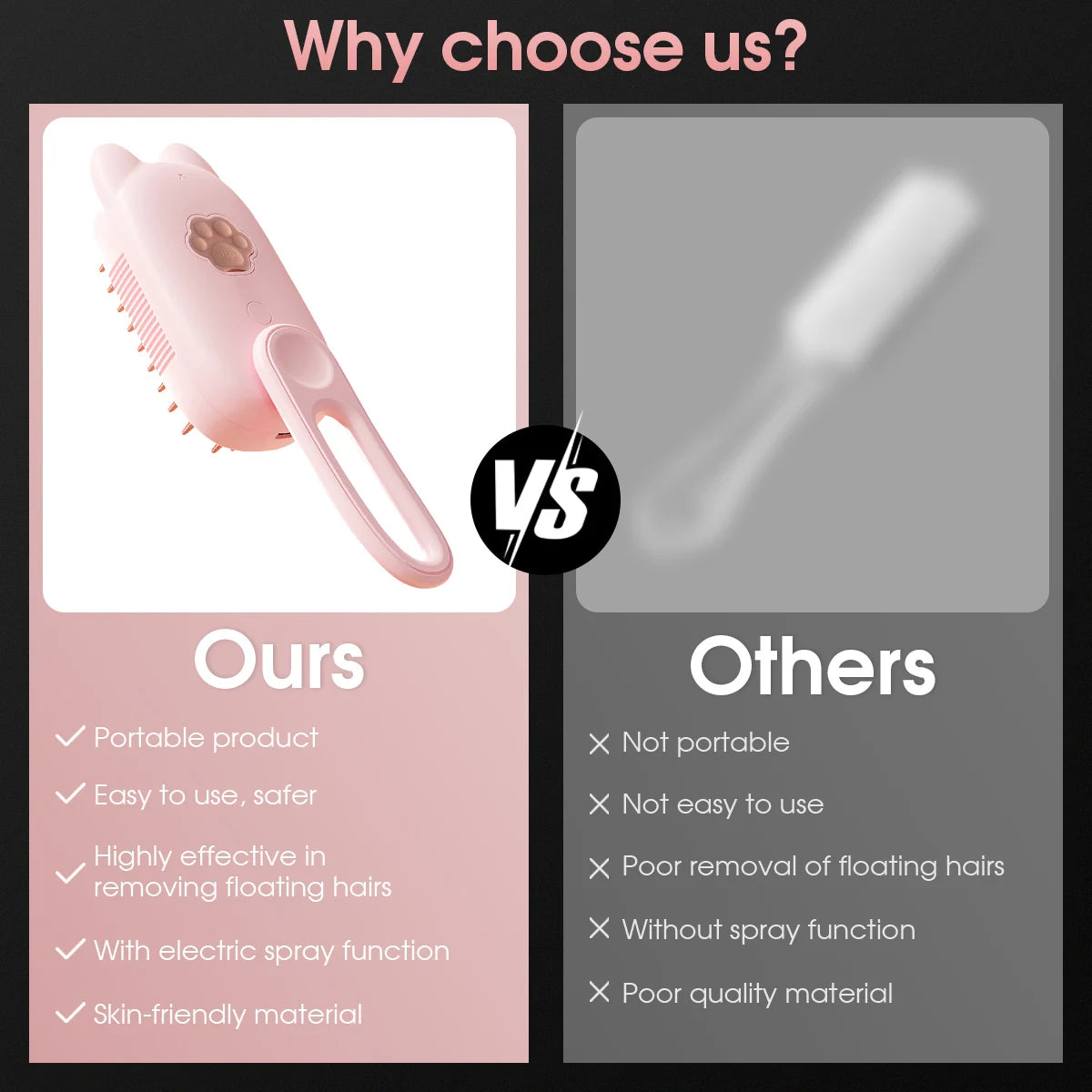 Dog Brush Electric Spray