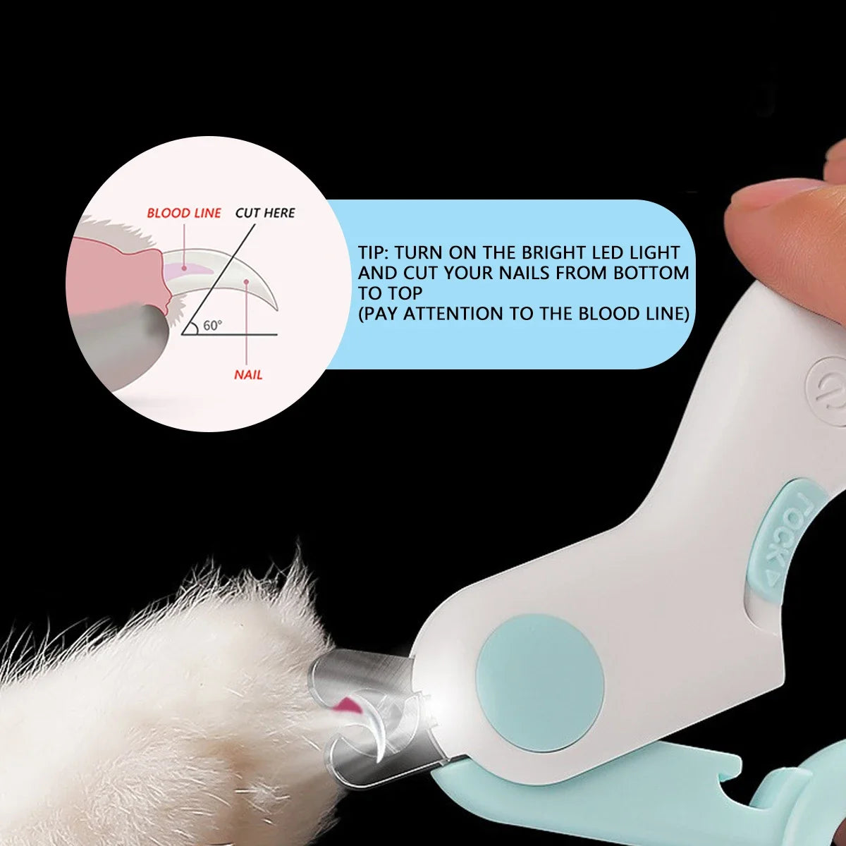 LED Light Cat Dog Nail Clipper