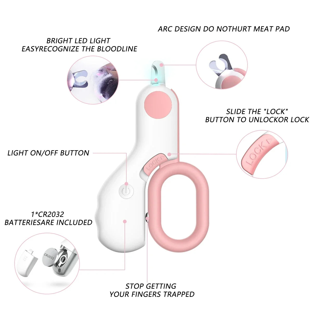 LED Light Cat Dog Nail Clipper