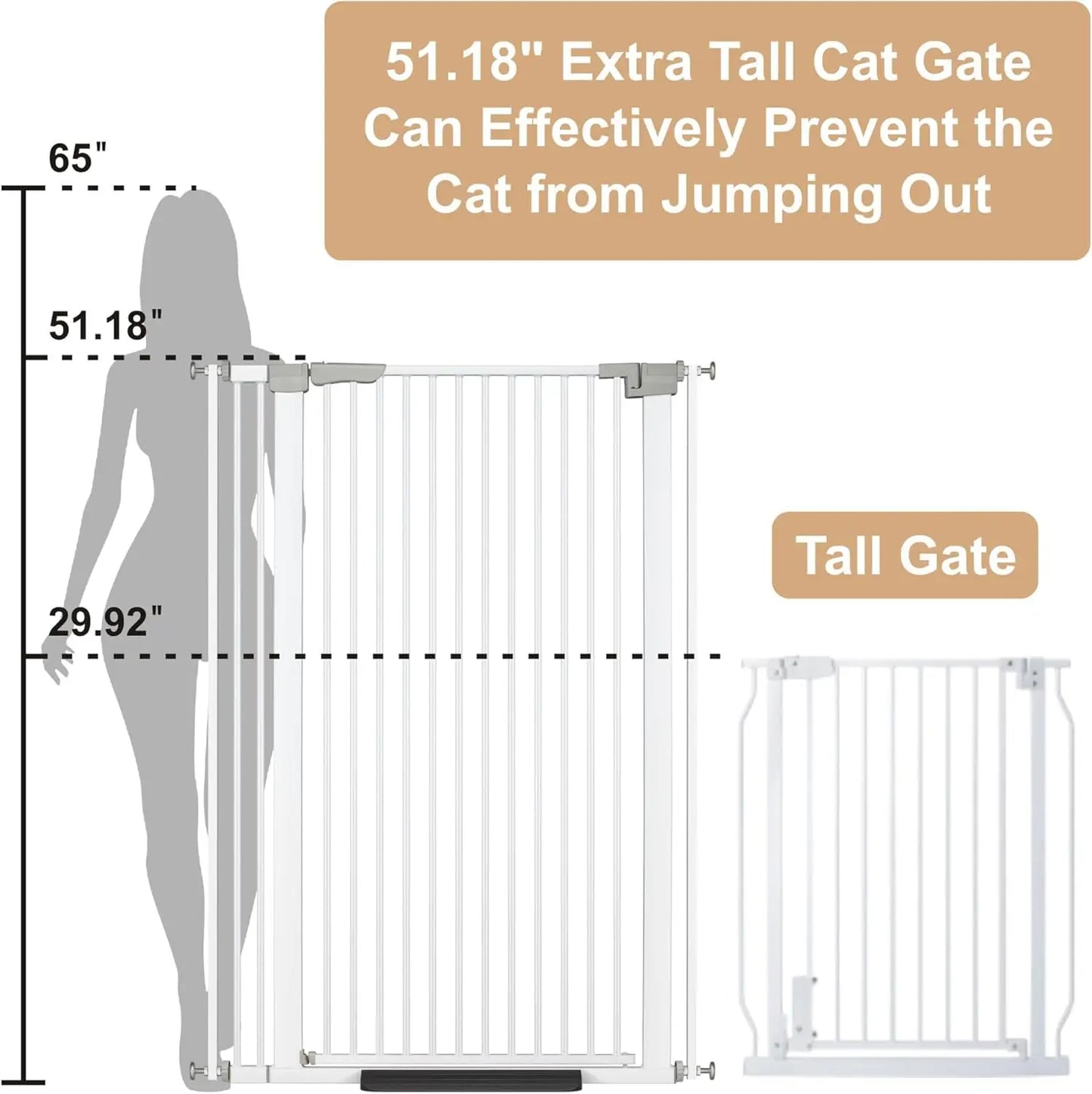 51.18" Extra Tall Cat Gate