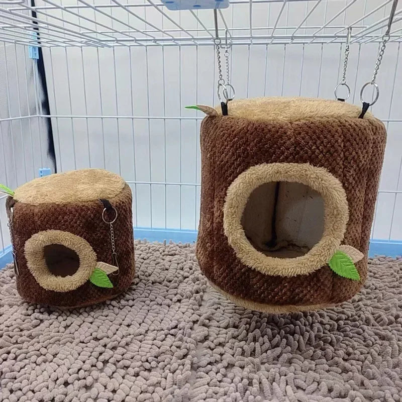 Tree Stump Shape Warm Hamster Hammock Winter Mole Tunnel