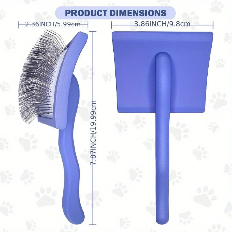1Pc Extra Long Pin Dog Slicker Brush For Grooming Doodle Hair, Shedding Pet Grooming Brush for Cats and Dogs Combs