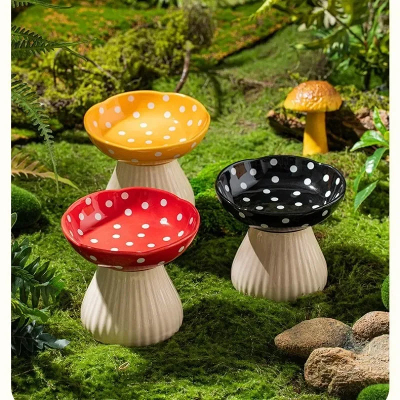 Mushroom  Cat Feeding Bowl