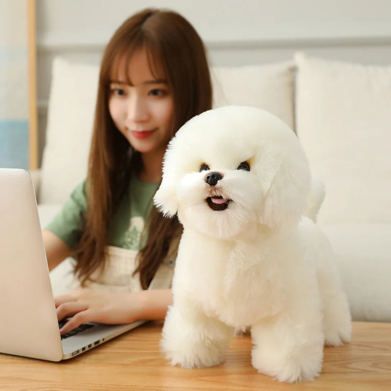 38cm Plush Pillow Lovely Realistic Bichon Frise