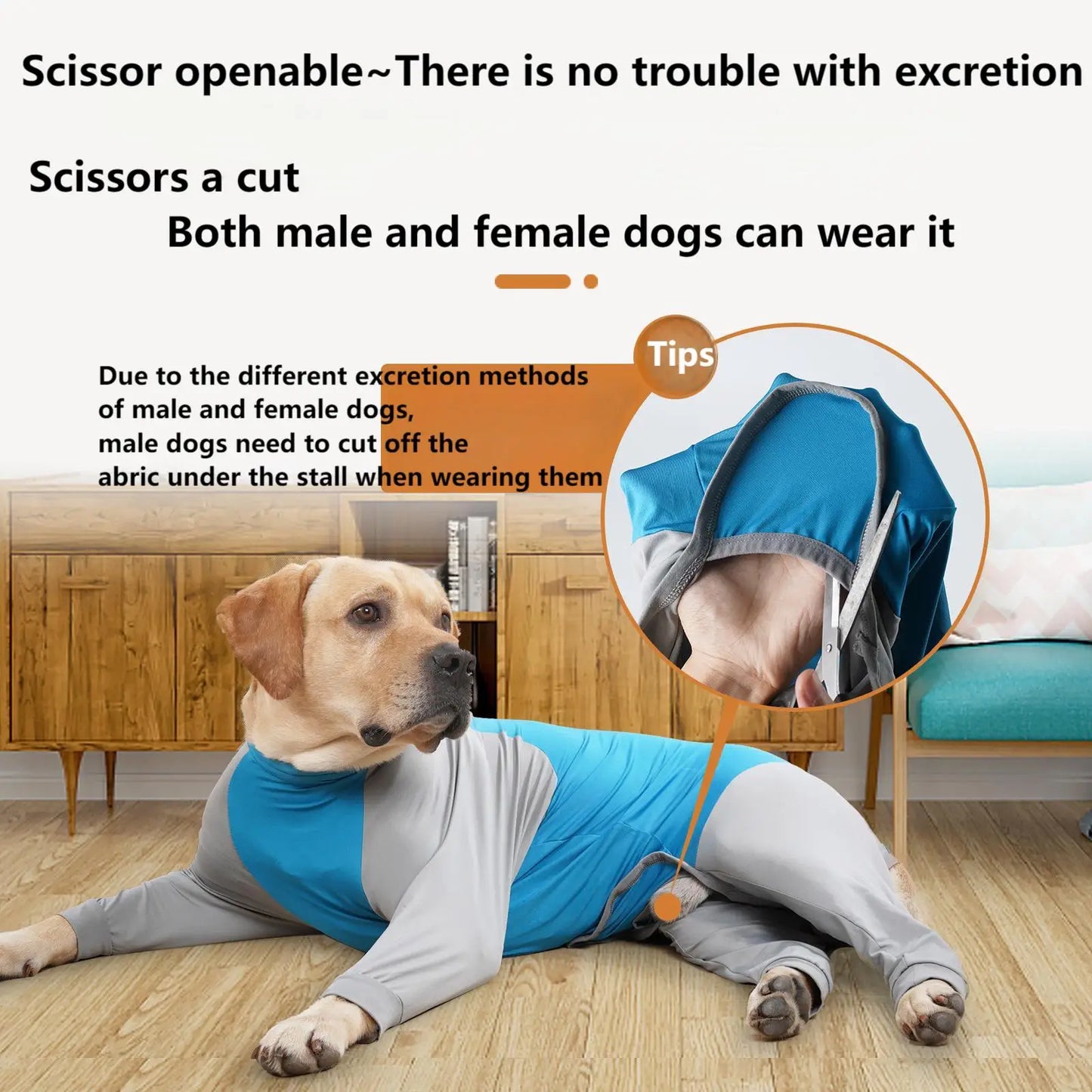 Double color blocking comfortable all-season pet dog suit