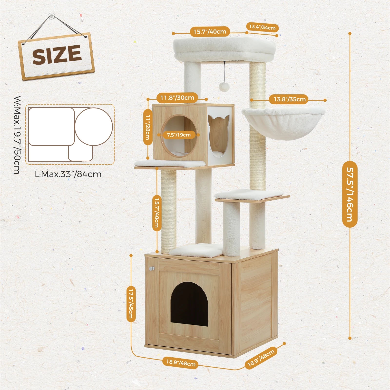 Cat Tree Tower Litter Box