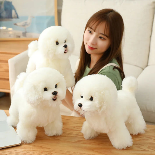 38cm Plush Pillow Lovely Realistic Bichon Frise