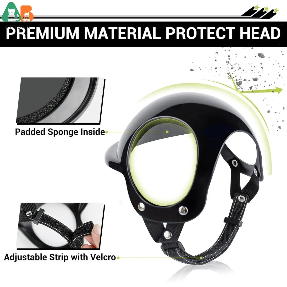 ATUBAN Dog Helmet & Goggles