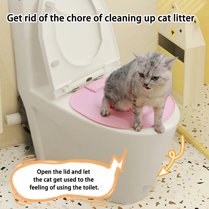 Easy-to-clean cat toilet training seat