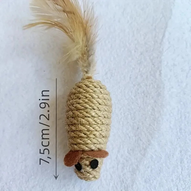 1/4pcs Sisal False Mouse Cat Toy