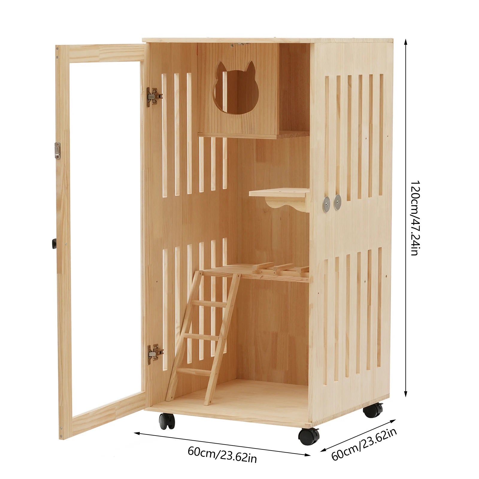 Spacious Wooden Cat House