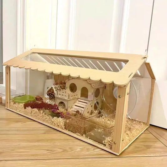 Acrylic and Wooden Hamster Cage,