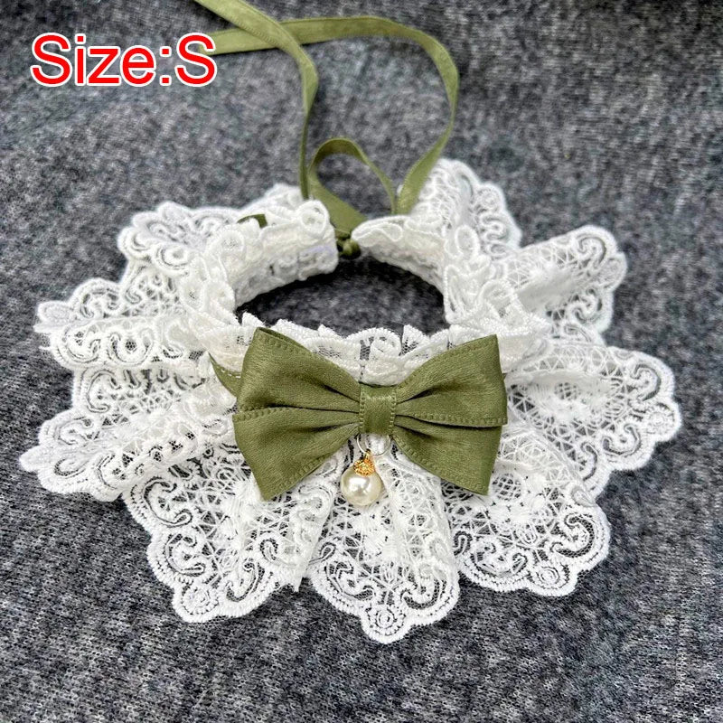 Cute Cat Bow Collar Lace