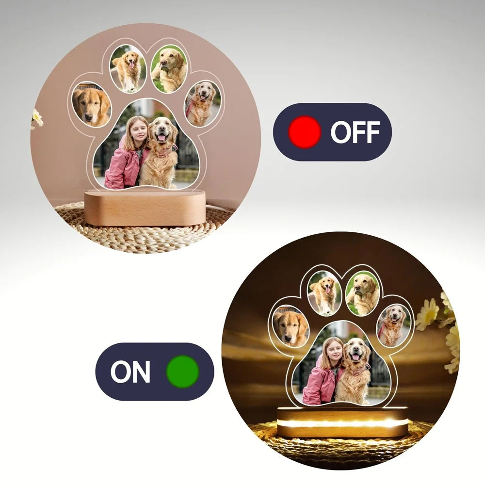 Custom Dog Paw Shaped LED Light