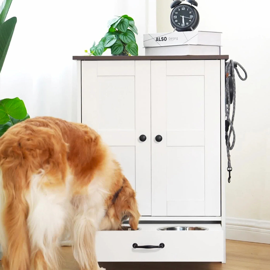 Pet Feeding Station Food Storage Cabinet