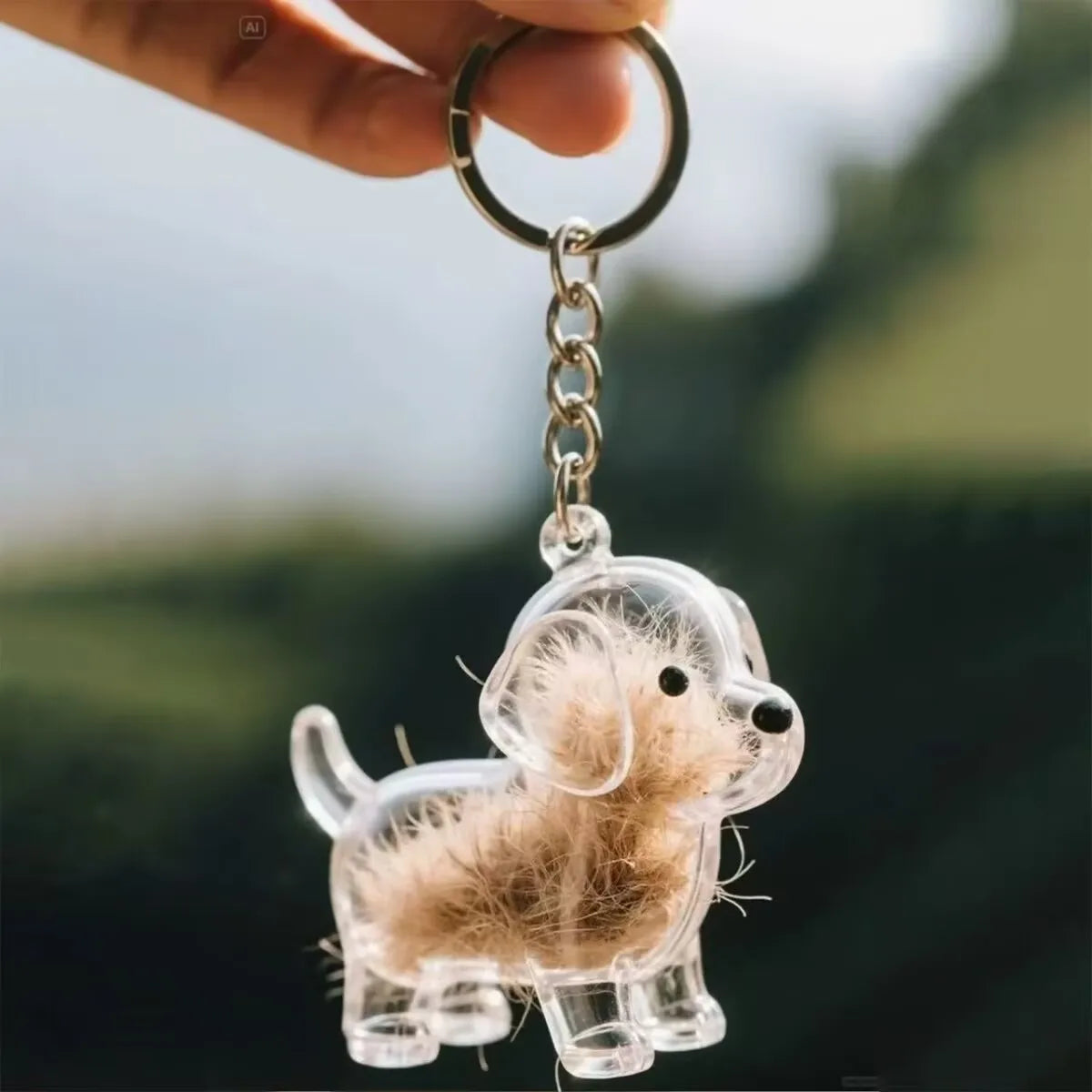 Clear dog Pet Hair Memorial Capsule