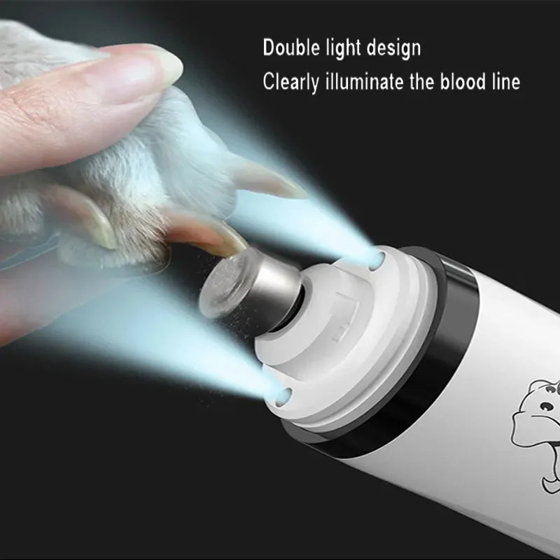 Electric Pet Nail Grinder LED Light Cat Dogs Nail Clippers USB Rechargeable Paws Nail Cutter Grooming Trimmer Dog Supplies