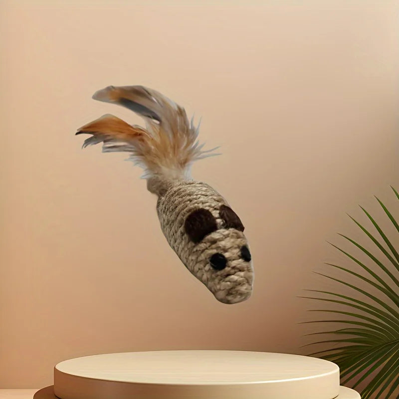 1/4pcs Sisal False Mouse Cat Toy