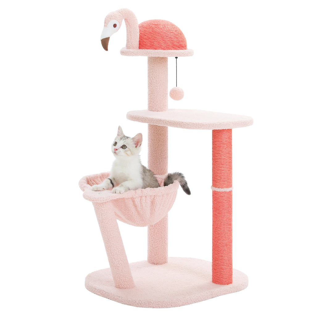 Cute Cat Tree Flamingo Pink
