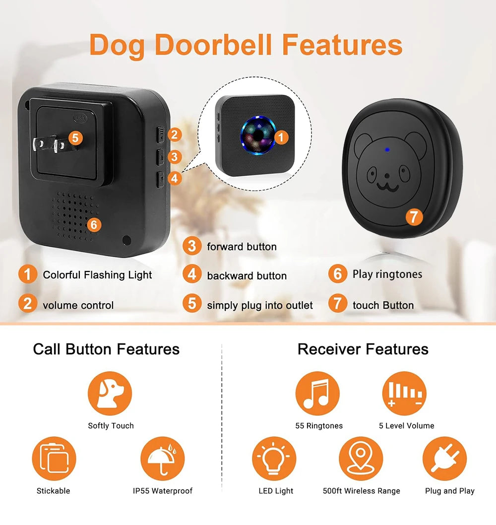 Smart Dog Doorbell Wireless