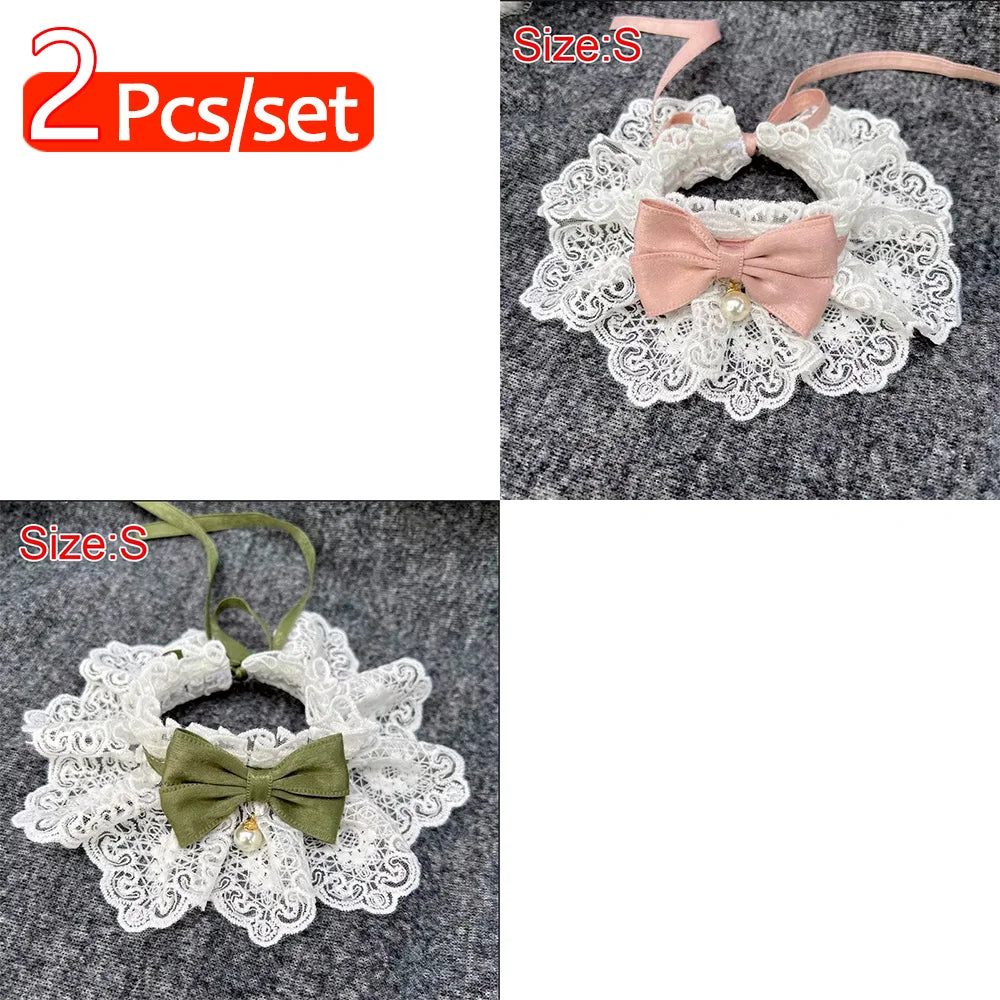 Cute Cat Bow Collar Lace