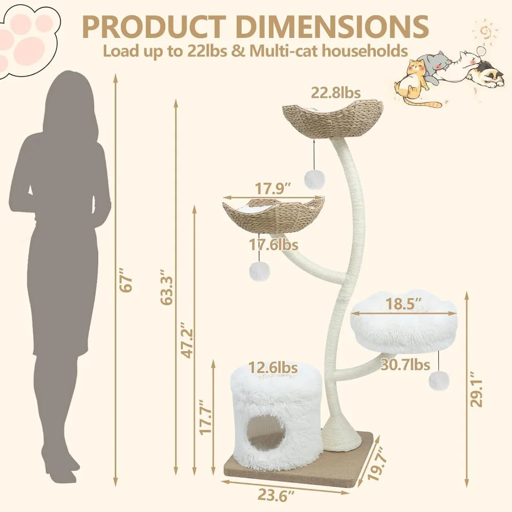 Tall Cat Tree Tower for Indoor Cats