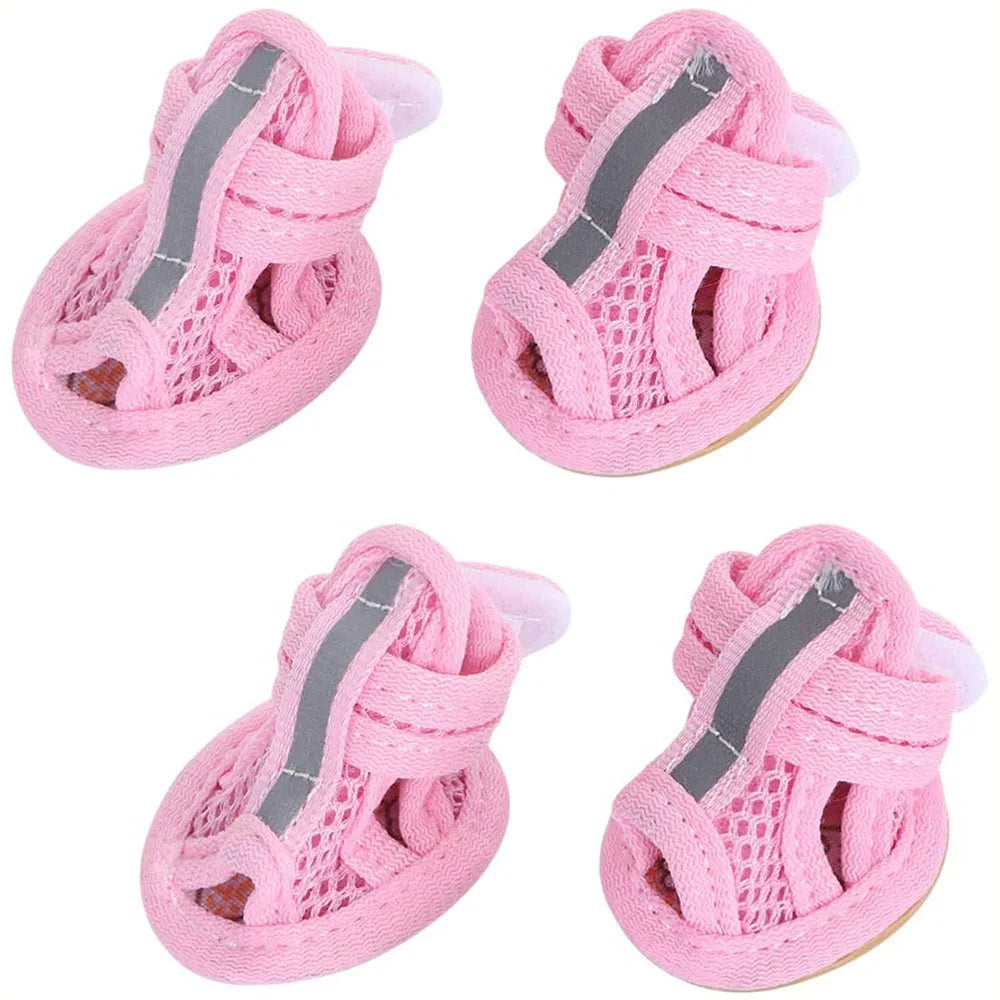 4pcs Small Size Dogs Mesh Sandals