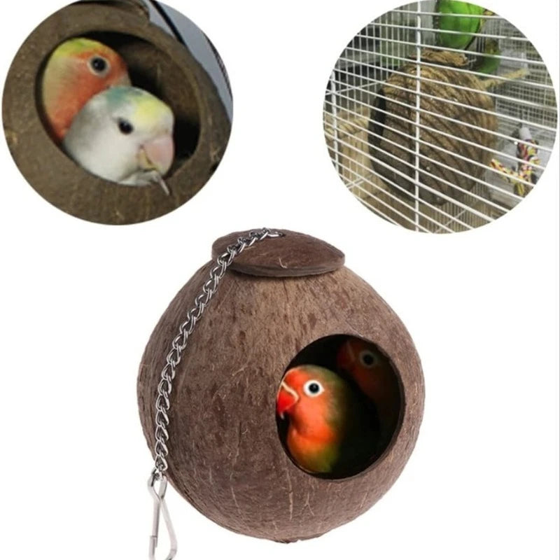 1Pc Natural Coconut Shell  Squirrel Bird Nest