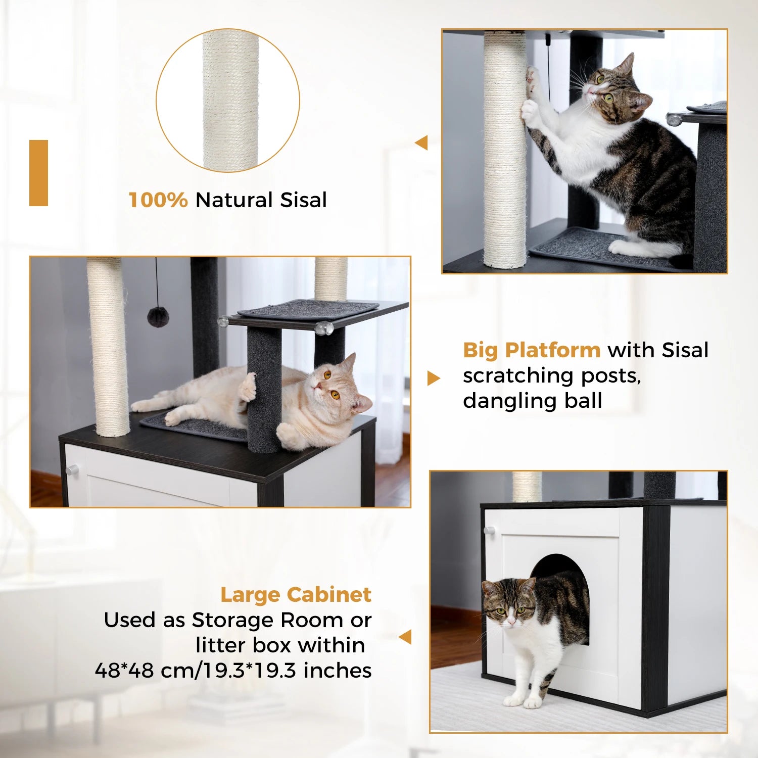Cat Tree Tower Litter Box