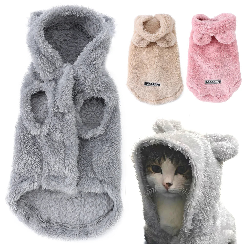 Winter Warm Cat Hoodie