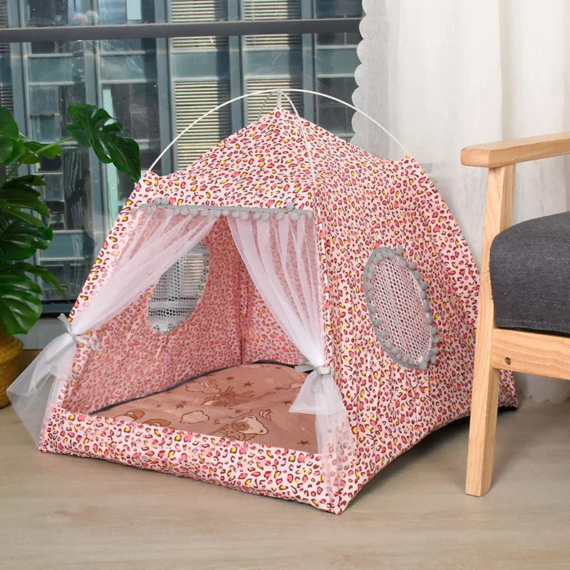 Cat Broken Flower Tent Semi Enclosed