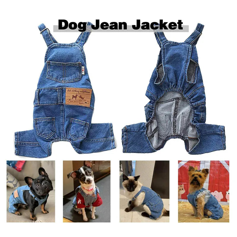 Fashion Pet Jean Overalls for Dogs