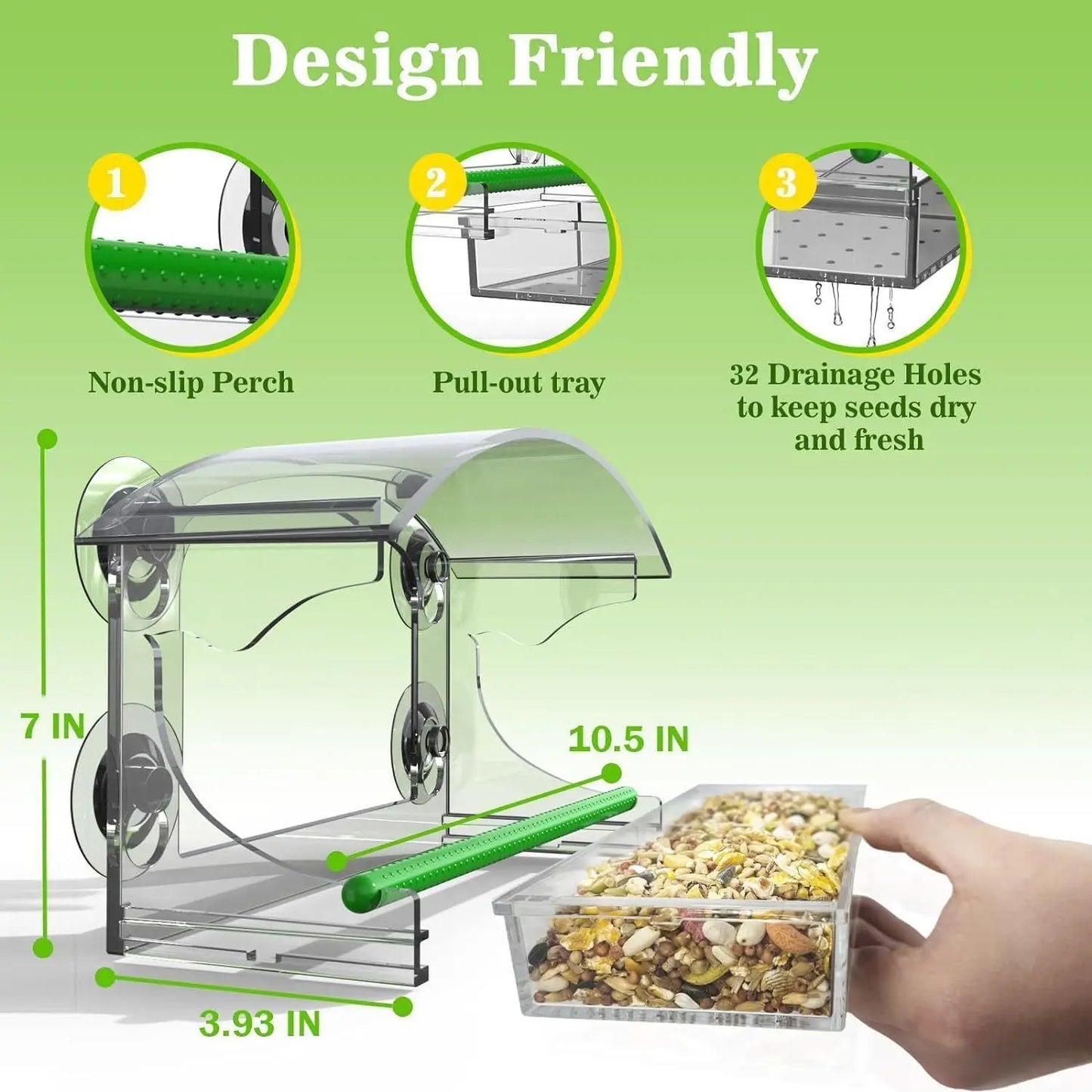 Acrylic Window Bird Feeder
