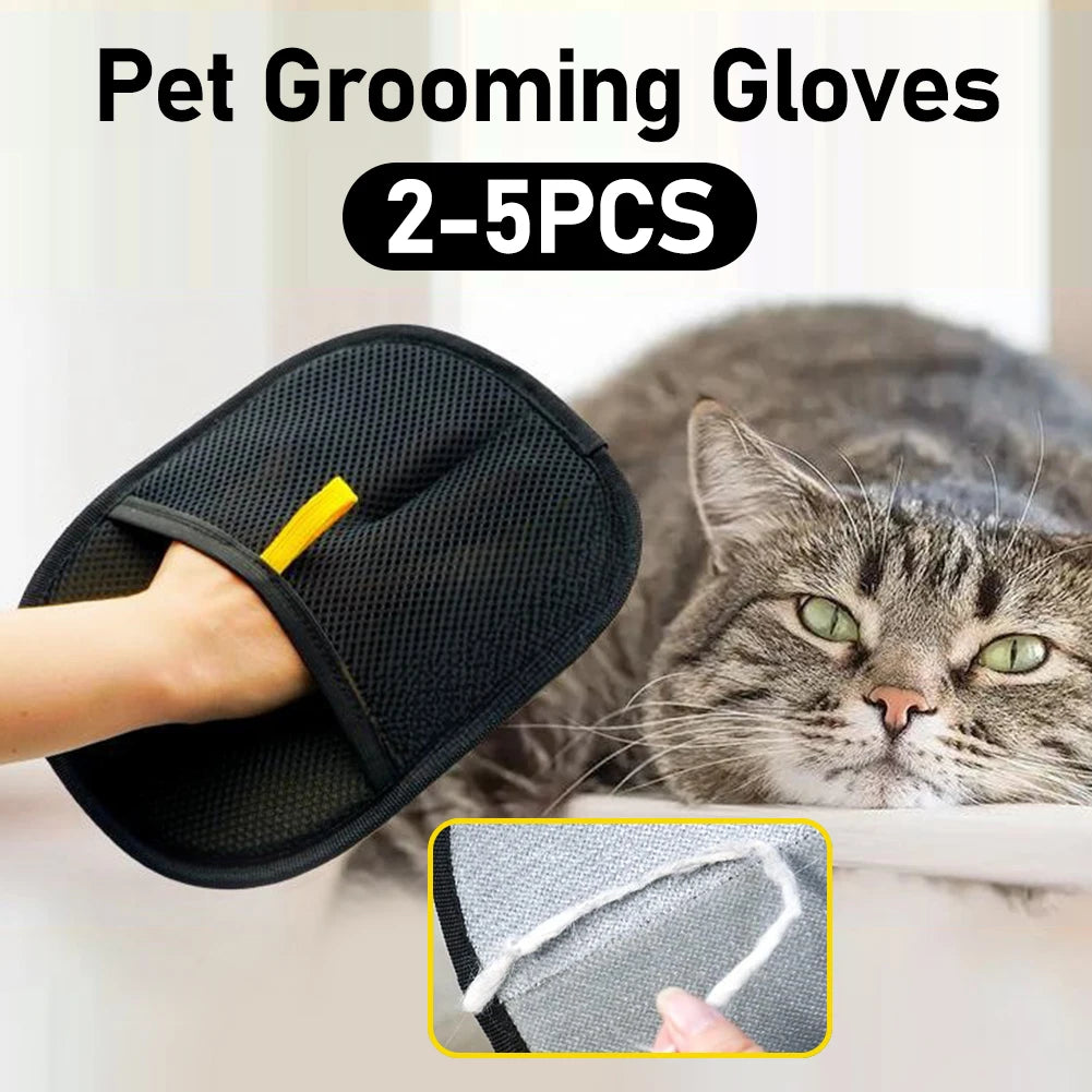 Double-Sided Pet Grooming Gloves