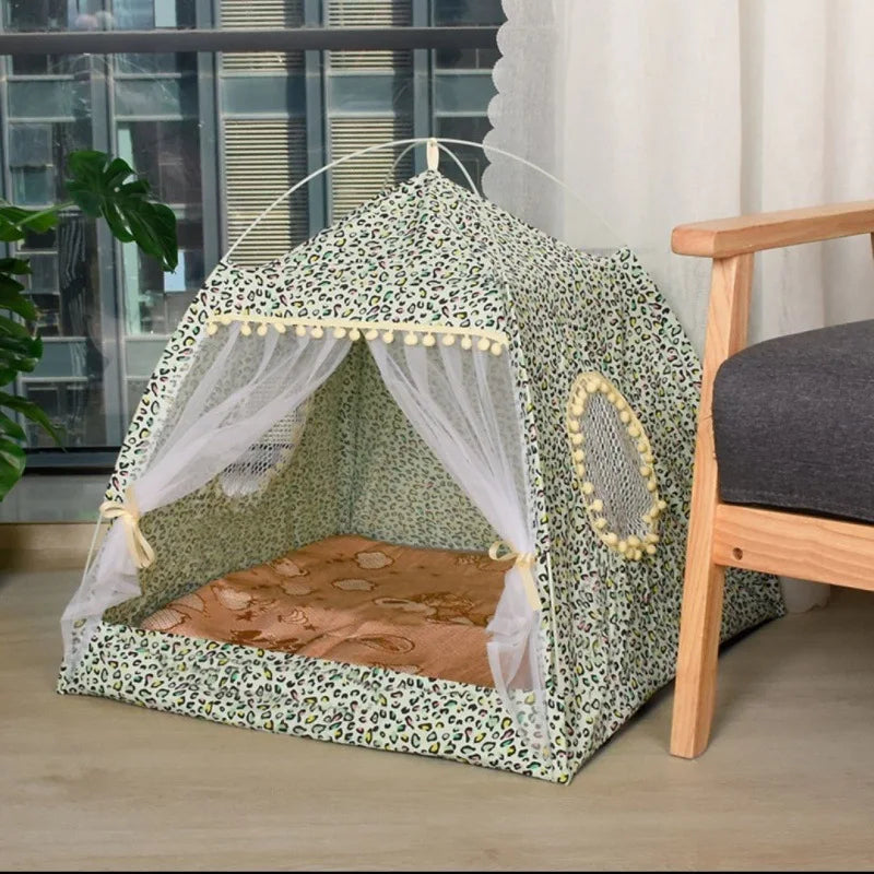 Cat Broken Flower Tent Semi Enclosed