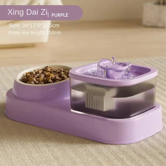 2-in-1 Pets Water Fountain Auto Filter Mute Cat Drinker Bowl Pet Feeder Recirculate Filtring Drinker for Cat Feeder Accessories