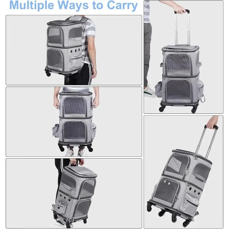 Double-layer Pet Trolley Bag