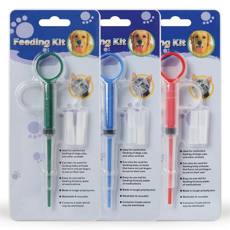 Pet feeding syringe