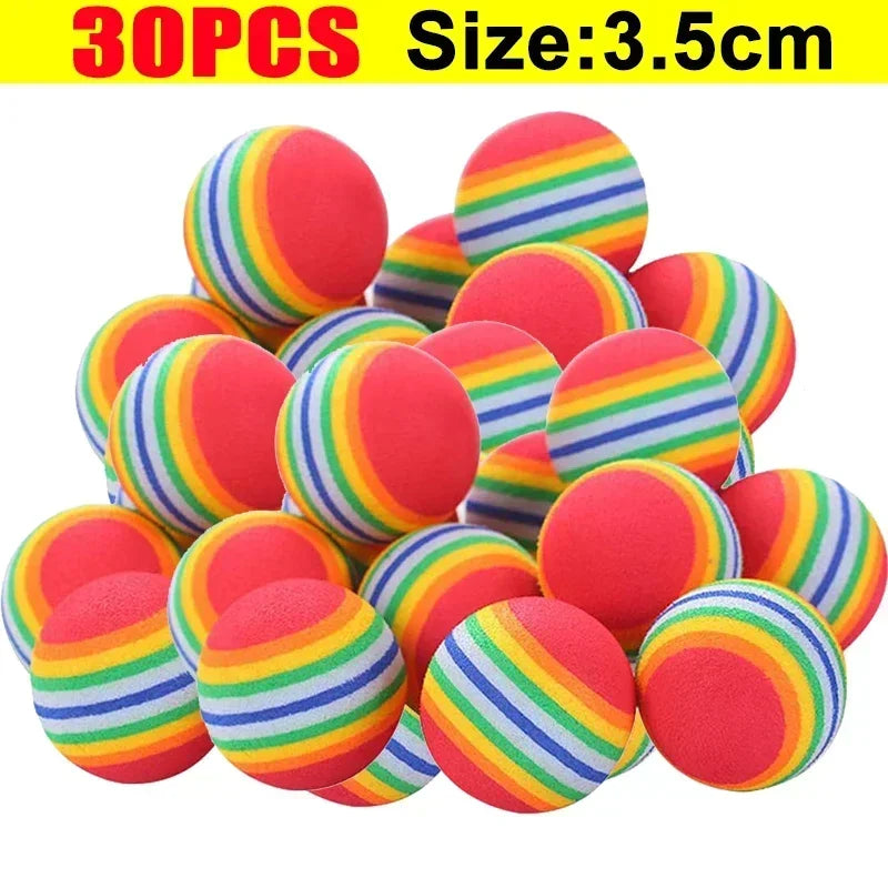 10/100PCS Cat Toy Balls Interactive