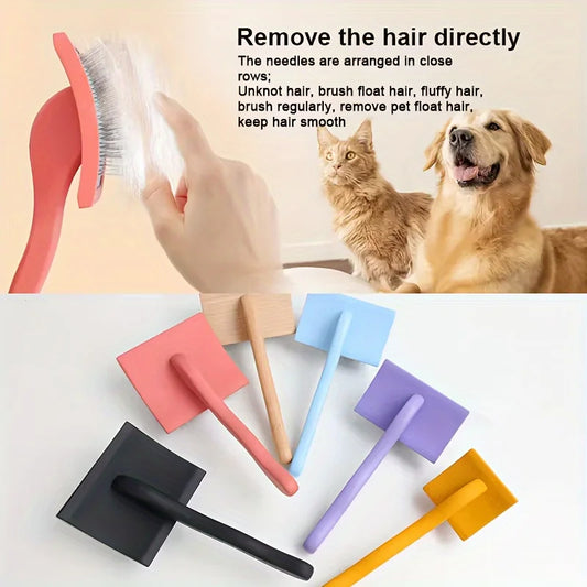 1Pc Extra Long Pin Dog Slicker Brush For Grooming Doodle Hair, Shedding Pet Grooming Brush for Cats and Dogs Combs