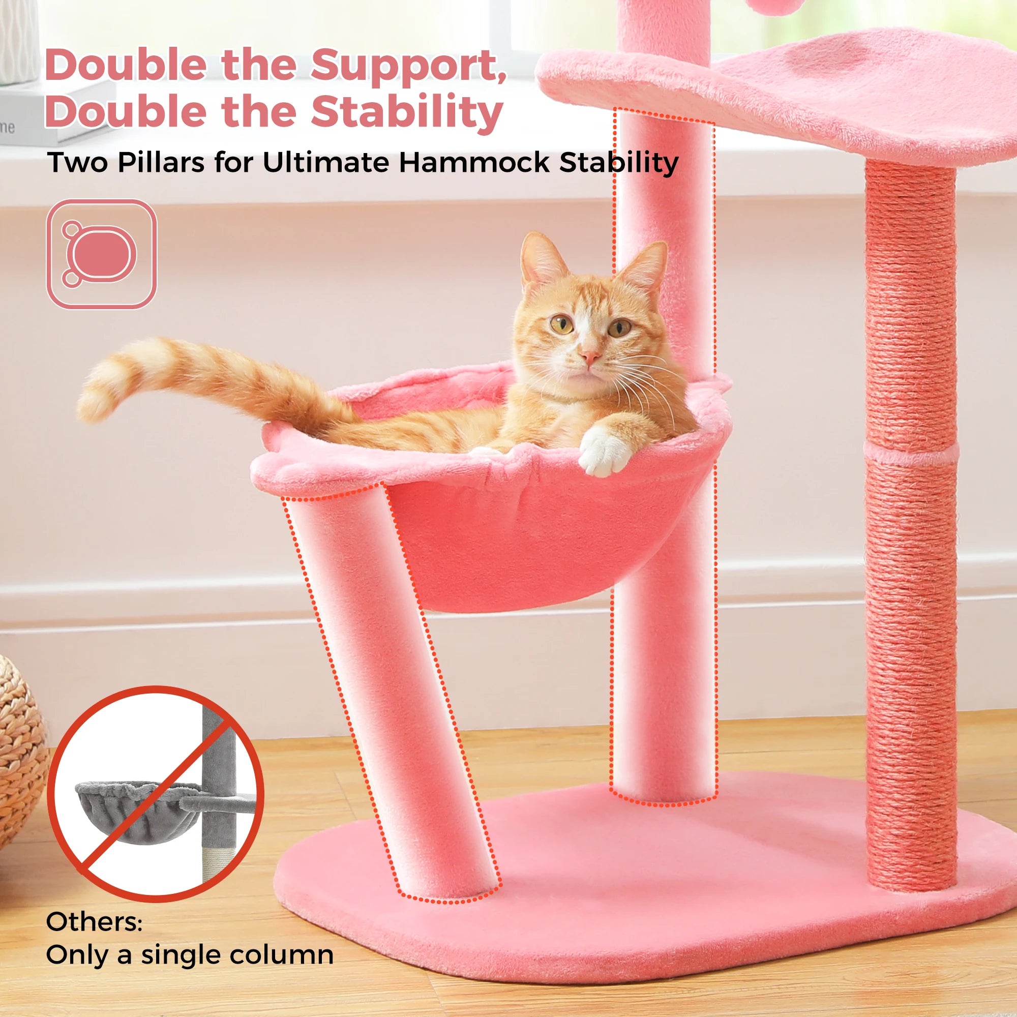 Cute Cat Tree Flamingo Pink