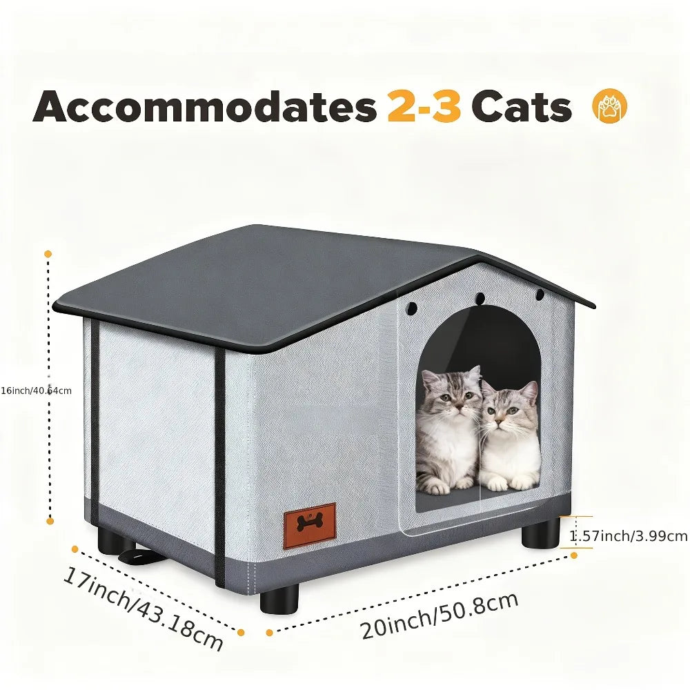 A insulated outdoor cat house