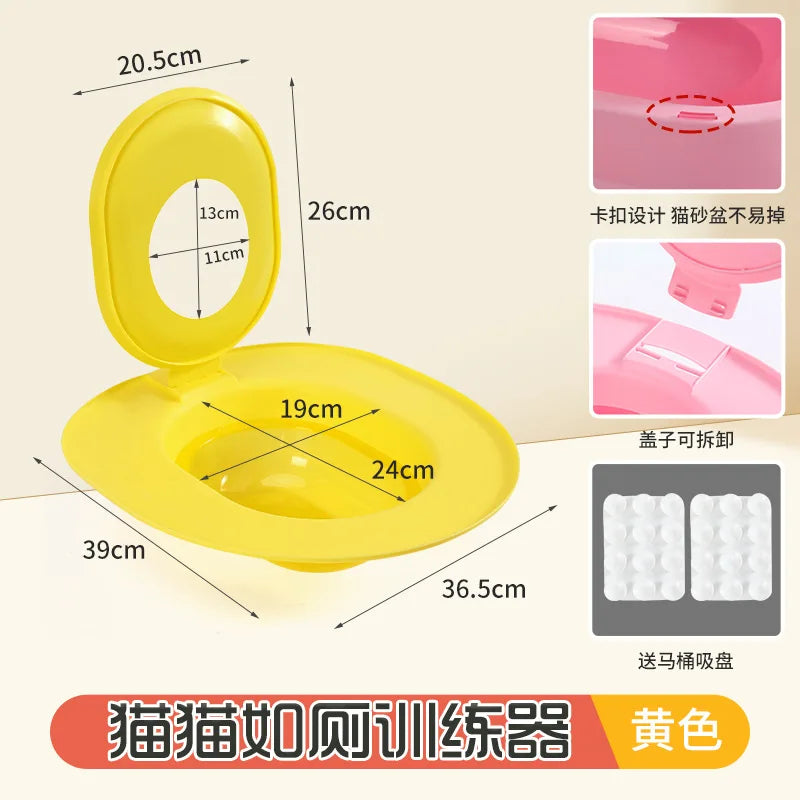Easy-to-clean cat toilet training seat