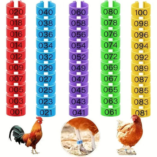 100 pcs Chicken Foot Rings Label