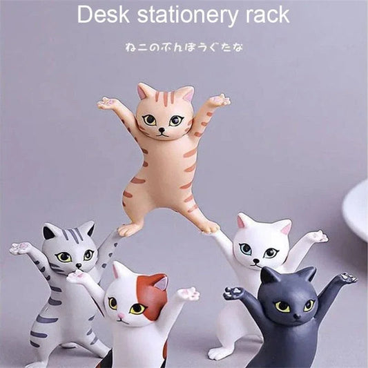 5 PCs Dancing Cat Figure Decoration