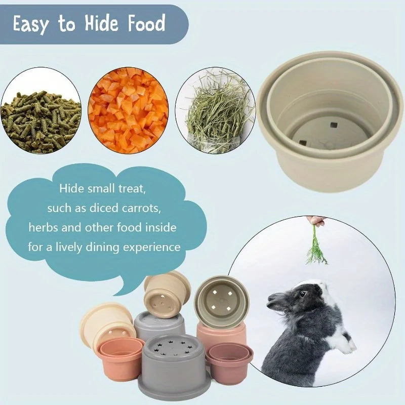 8pcs Stacking Cups for Rabbits,