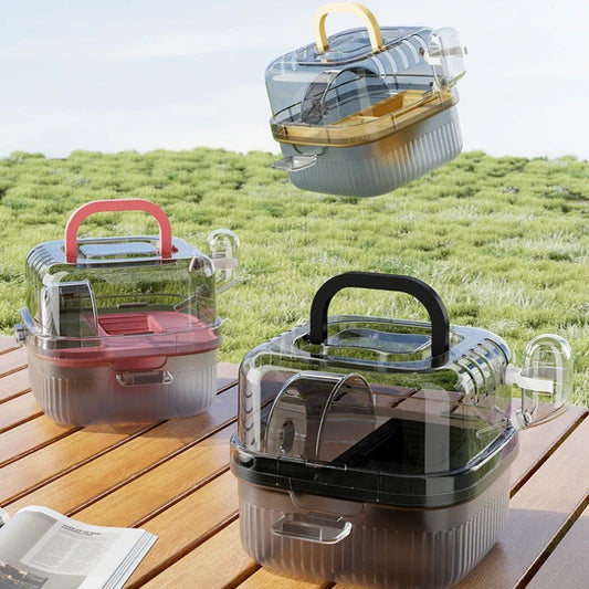 Transparent Hamster Toilet Cage