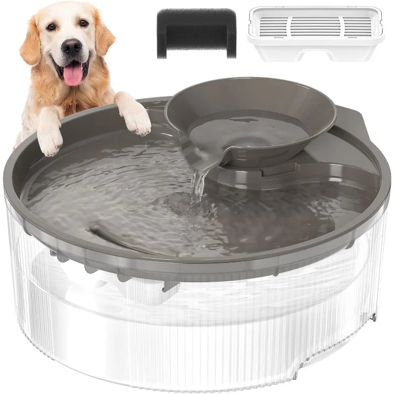 Dog Water Fountain, 1.3Gal/170Oz/5L Large Capacity Pet Cat Water Fountain, Big Dog Water Bowl Dispenser for Multi-Pets Family