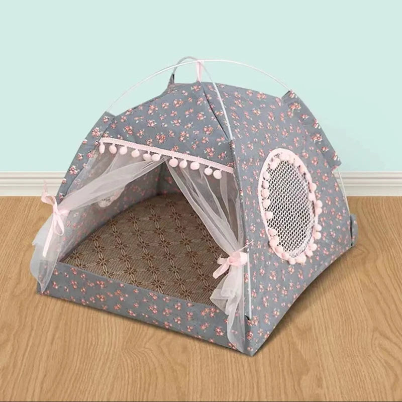 Cat Broken Flower Tent Semi Enclosed